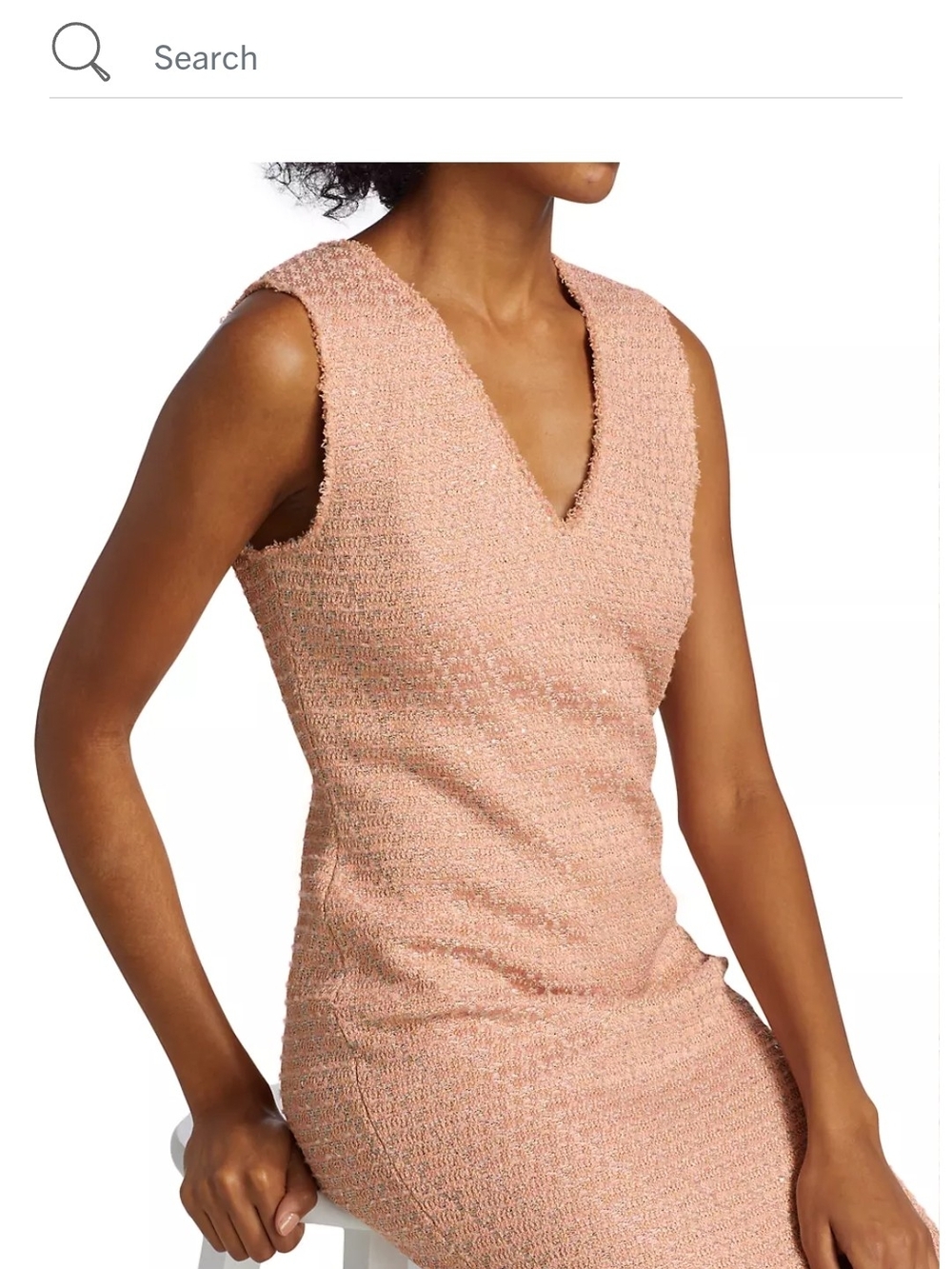 St. John Sequin-Embellished Tweed Jacket & Dress Set in Blush Pink Size 14 - Picture 13 of 14